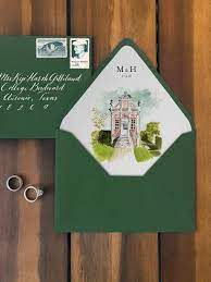 Custom Floral Crest Watercolor Envelope Liners Etsy Envelope Liners Wedding Wedding Envelopes Unique Wedding Invitations