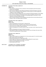 A summary outlines the most impressive parts of your resume for easy recall by your potential employer, while also serving to fill in personal qualities that may not appear elsewhere on the page. Construction Assistant Resume Samples Velvet Jobs