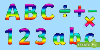 Our first full color printable alphabet: Rainbow Alphabet Display Lettering