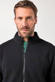 JAY-PI fleece jas, outdoor, level 3 teddyfleece, opstaande kraag, tot 7XL,  zwart