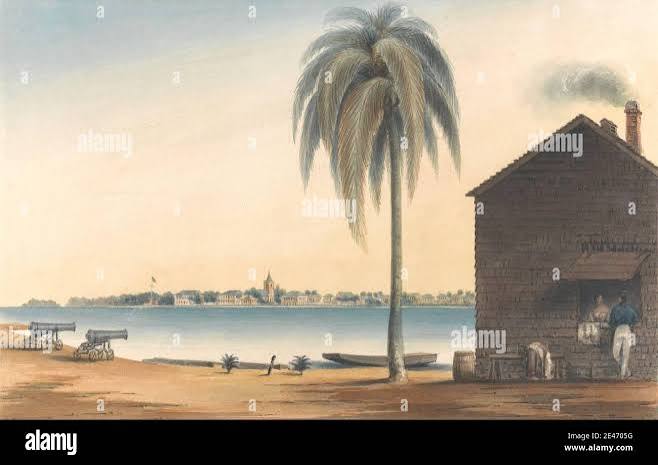 The Government House, Fort St. George Madras [Chennai]; The Government House is within the Fort; here the business of the English East India Company is transacted, but the residence of the Governor