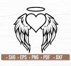 Download Angel Wings Halo Heart Crown Memory Tattoo Svg Png Etsy In 2021 Angel Wings Heart Tattoo Angel Wings Halo Heart With Wings Tattoo