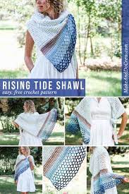 Rising Tide Asymmetrical Crochet Triangle Shawl Free Pattern Make Do Crew Crochet Triangle Shawl Pattern Crochet Shawl Pattern Free Crochet Shawl
