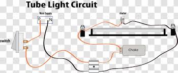 In most cases when we buy a fluorescent light it comes in a complete set with all wire connected. Wiring Diagram Fluorescent Lamp Circuit Choke Electrical Network Electronic Transparent Png