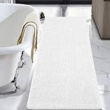 Our collection contains an array of mats and rugs in solid colors and patterns to match any style. Amazon Com Lochas Luxury Bathroom Rug Shaggy Bath Mat 24 X 60 Inch Washable Non Slip Bath Rugs For Bathroom Shower Soft Plush Chenille Absorbent Carpets Mats White Home Kitchen