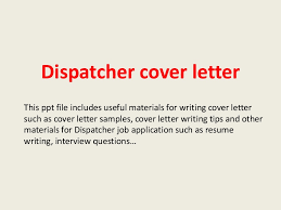 Dispatcher Cover Letter