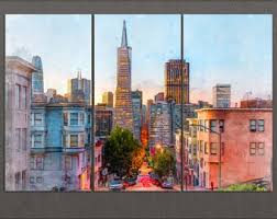 San Francisco Canvas Print, San Francisco Painting, San Francisco Downtown,  San Francisco Wall Art