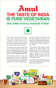 Amul The Taste Of India Is Pure Vegetarian Ad