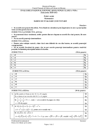 Barem de corectate comun pentru toate limbile străine barem de corectate pentru limba franceză, clase bilingve limba engleză test 1 test 2 limba franceză test 1 test 2 limba franceză matematica, profil umanistic. Barem Matematica Simulare 2021