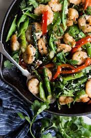 Garlic Shrimp Stir Fry The Modern Proper Recipe Healthy Dinner Recipes Veggie Stir Fry Shrimp Stir Fry