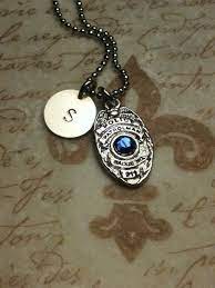 Pin By Shell G On Rings And Things Police Jewelry Police Badge Initial Necklace