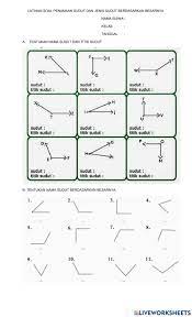 Sudut lancip = acute angle 2. Latihan Sudut Worksheet