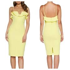 119 Bardot Womens Lemon Drop Rossa Frill Cocktail Dress Sz 10 Nwt C1576 Frilled Dress Frilleddress In 2020 Cocktail Dress Dresses Frill Dress