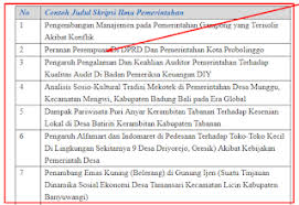 Maybe you would like to learn more about one of these? 10 Contoh Judul Skripsi Ilmu Pemerintahan Terbaru Dan Terlengkap Seputarpembahasan Com