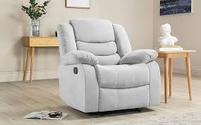 Featuring versatile grey leather look fabric upholstery and smooth power recline and power headrest controls, this sleek power recliner will instantly elevate the comfort any living space. Sorrento Dove Grey Plush Fabric Recliner Armchair Furniture And Choice