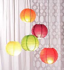 Buy Anne Kee Garden Hanging Paper Lantern Rice Paper Ball Lamp Shade For Diwali Wedding Party Decoratio Hanging Paper Lanterns Diwali Lights Light Decorations