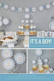 Pin On Boy Baby Shower Blue And Gray