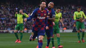 From the section european football. Barcelone Eibar 5 0 Un Messi De Gala Porte Le Barca Goal Com