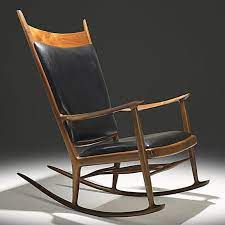 Sam Maloof Walnut Ebony And Leather Rocking Chair C1970 Rocking Chair Chair Woodworking Chair