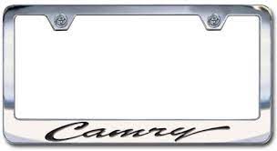 These are a premium quality license frame that will a add touch of class and style to any toyota model including the 4runner, avalon, camry, celica, corolla, highlander, land cruiser, matrix, prius, rav4, sequoia. Advanced Impressions Toyota Camry Chrome License Plate Frame Script Lettering Buy Online In Macedonia At Macedonia Desertcart Com Productid 23125908