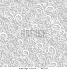 Vector floral 3d seamless pattern background. Floral 3d Seamless Vector Photo Free Trial Bigstock