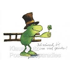 Janosch Postkarte Mit Schornsteinfeger Frosch Und Glucksklee Neujahrswunsche Spruche Spruche Gluck Gluck