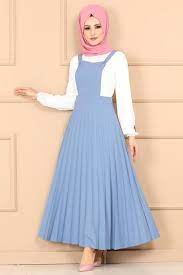 Modaselvim Elbise Piliseli Salopet Jile 623mr257 Mavi The Dress Elbiseler Kiz Elbiseleri
