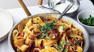 Pappardelle With Rose Harissa Black Olives And Capers Recipe Finecooking Recipe Ottolenghi Recipes Harissa Recipes Pappardelle Recipe