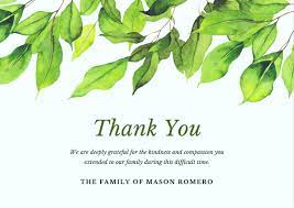 Either way, you can make the message as long or short as you like, as long as it is sincere. Bereavement Thank You Card Wording Examples Funeral Thanks