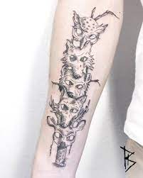 4.3 out of 5 stars 83 ratings. Engraving Style Animal Mask Totem Tattoo On The Right