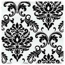 Mandala round floral ornament isolated on white background decorative design element black and white outline vector illustration for coloring print on and other items. Wallpaper Damask Design 20 5 X 18 Black White Nu1646 Rona