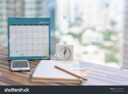 Open Notebook Calendar July 2018 With Smartphone Diary Clock Pencil Blurred Background Modern Office Event Organizer Event Organiser Year Plan Event Planning
