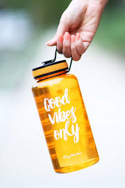 Good Vibes Only Jewel Timer Bottle In Tangerine Bottle Good Vibes Only Best Water Bottle