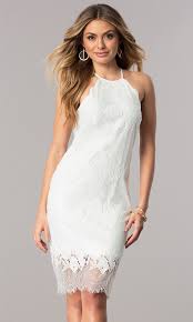 Long skirts are a big yes this season. White Lace Rehearsal Dinner Short Party Dress