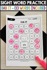 Sight Word Games Kindergarten Dab It Kindergarten Sight Word Games Sight Words 1st Grade Activities