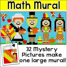 A while back i was totally inspired by scott and cheryl's paint by number wall mural and was determined to find a wall in my house to do the same. Thanksgiving Math Mystery Pictures Mural Color By Number Whole Class Activity