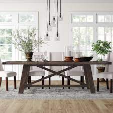 Set A Simply Stylish And Rustic Anchor In Your Dining Room With This Understated Tab Farmhouse Dining Room Table Modern Farmhouse Dining Wood Dining Room Table