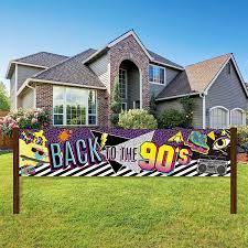 Your party decorations should take your guests back to a much simpler time in life. Buy 90s Theme Party Banner Hip Hop Graffiti Back To 90 S Party Decorations Fabric Wall Table Yard Indoor Outdoor Decorations Photo Booth Props Purple Online In Vietnam B0963459j6