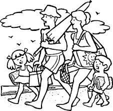 Free coloring pages printable to color kids drawing ideas. Beach Coloring Pages Family Picnic Coloring4free Coloring4free Com