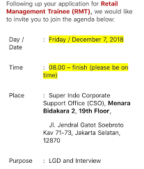 Semua kembali lagi kepada usaha dan doa kita. Rimadanti Nurul Pengalaman Seleksi Retail Mangement Trainee Pt Lion Superindo