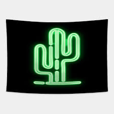 Neon Cactus Neon Light Tapestry Teepublic