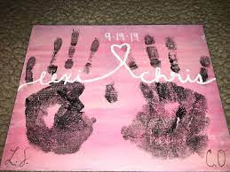 Canvas Painting Couples Art Project Handprint Painting Couples Canvas Painting
