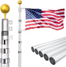 If your flag is worn, damaged, or fraying, consider purchasing a new flag or bringing your flag to a seamstress to fix up fraying ends. Buy Koov 25ft Flag Pole Kit Heavy Duty Adjustable Height Aluminum Flag Poles Extra Thick Telescoping Flagpole Set With 3x5 Flag For Outdoor Or Residential Online In Bahrain B07xg8rf8b