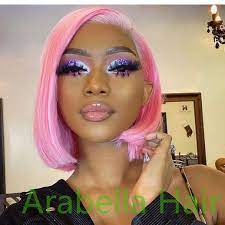 Arabella Human Hair Wigs 613 Blonde Straight 13x4 Inch Lace Frontal Wig Can Dye To Pink Blue Green Purple Silver Ginger Orange Pink Blonde Hair Types Of Hair Color Wig Hairstyles