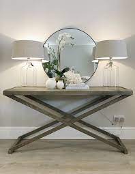 Entrance tables are a great way to organize your necessities, declutter, and decorate with your favorite accent pieces to welcome you home. Hanford Console Table Hallway Table Decor Home Entrance Decor Hall Decor
