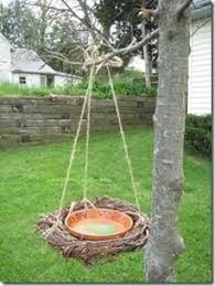 Diy Bird Bath And Feeder Bird Bath Bird Bath Grape Vines Bird Feeders