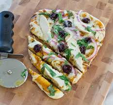 Grilled Bbq Chicken Naan Pizza With Tart Cherries Recipe Tart Cherries Recipes Grilled Bbq Chicken Naan Pizza