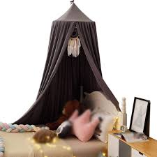Blackout canopy bed curtains amazon. Amazon Com Hunol Bedroom Decoration Bed Canopy Polyester Princess Bed Curtain Blackout Dome Kids Teepee Installation Easy For The Baby Crib Dark Gray Home Kitchen