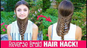 Long bangs are iconic as far as pretty messy hairstyles go, and now you can try. Hair Hack Diy Reverse Braid In Under 2 Minutes Life Hacks Cute Girls Hairstyles Youtube