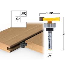 Woodworking is fun and messy at the same time; Joinery Slot 1 4 X 1 4 Top Bearing Slot Cutter Router Bit 1 4 Shank Yonico 14911q